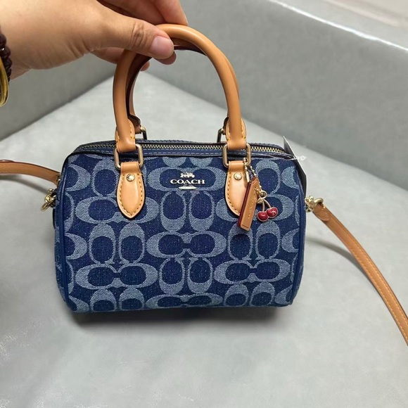 Coach Rowan Satchel Bag In Signature Denim Canvas NWT CY699